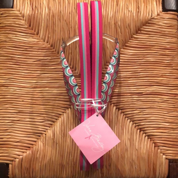 NWT Vera Bradley Flip Flops Pink Swirls Flowers - Picture 7 of 11